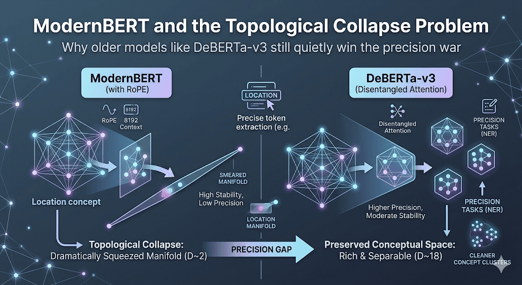 ModernBERT and the Topological Collapse Problem