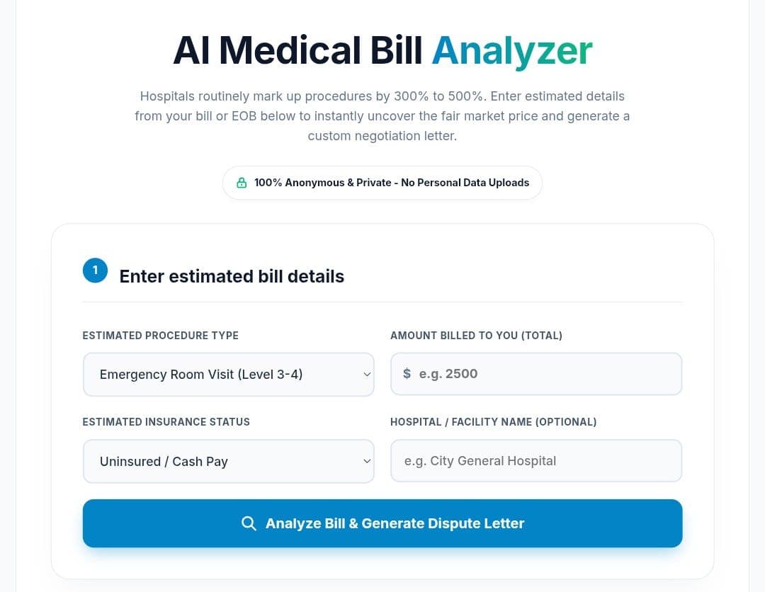 I Got Hit With a $2,500 ER Bill — Then I Tried the AI Medical Bill Analyzer