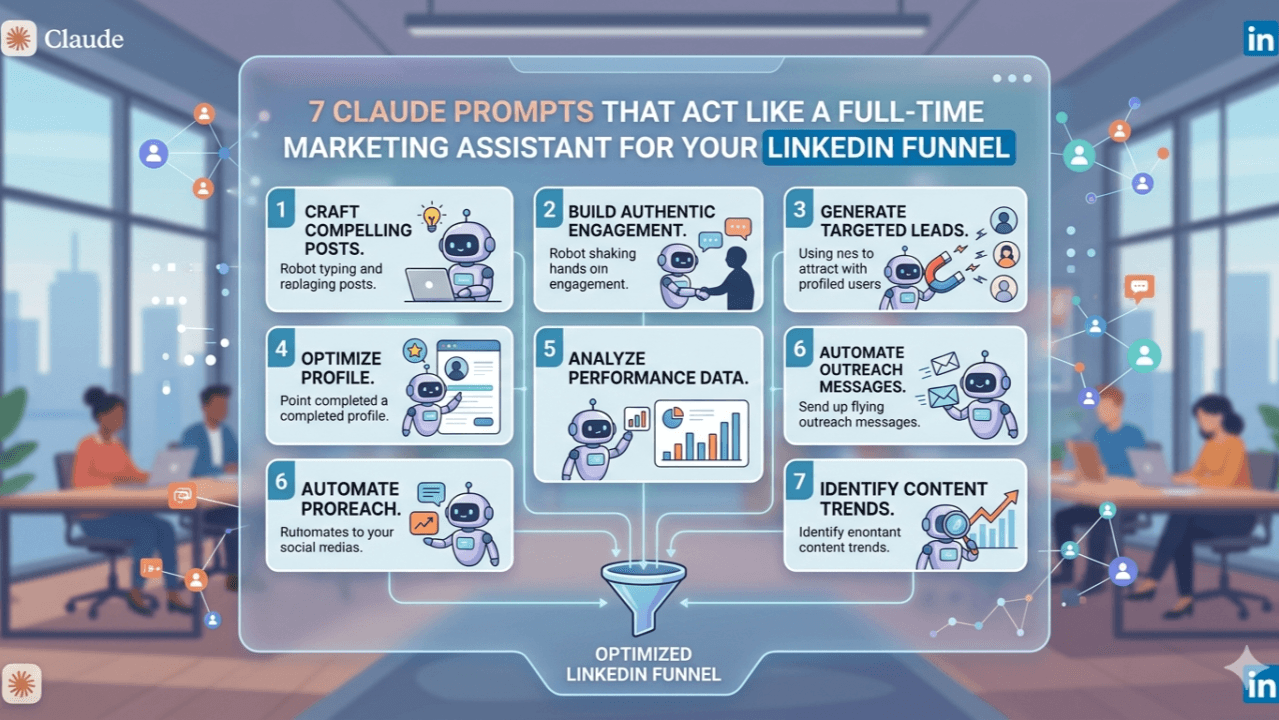 7 Claude prompts that act like a full-time marketing assistant for your LinkedIn funnel