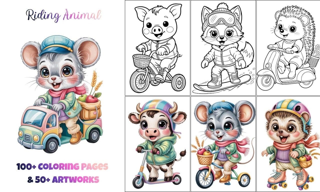 Playful Tails Coloring Pack (PLR)