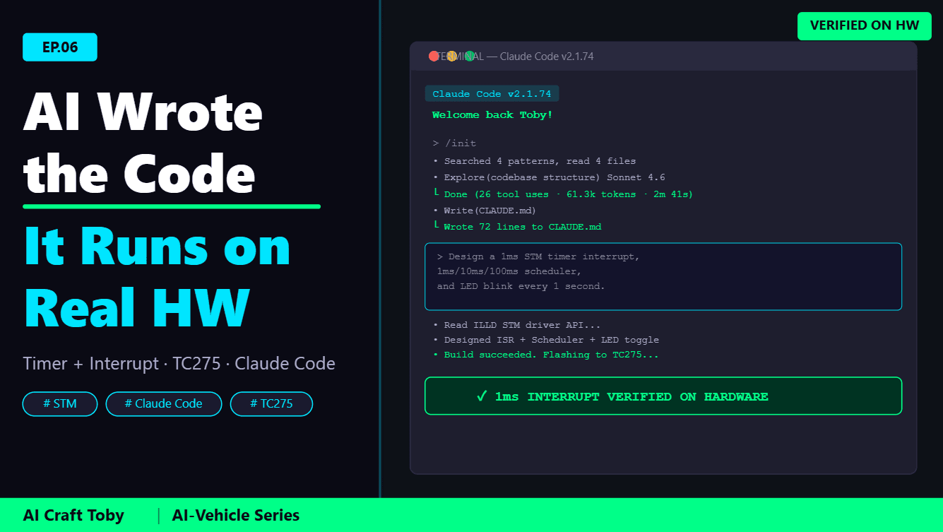 EP.06 | AI-Generated Embedded Code — Running on Real Hardware