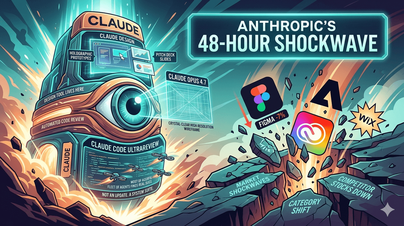 Anthropic Just Dropped Three Things in 48 Hours That Sent Figma Down 7%, Adobe Down, and Wix Down.