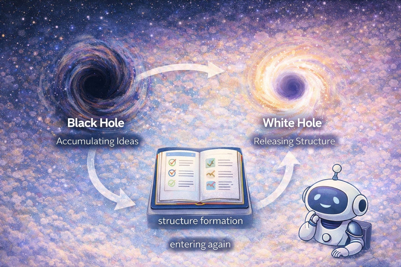 ✨ I Used the Idea of Black Holes and White Holes to Build a Model for How Thoughts Take Shape.