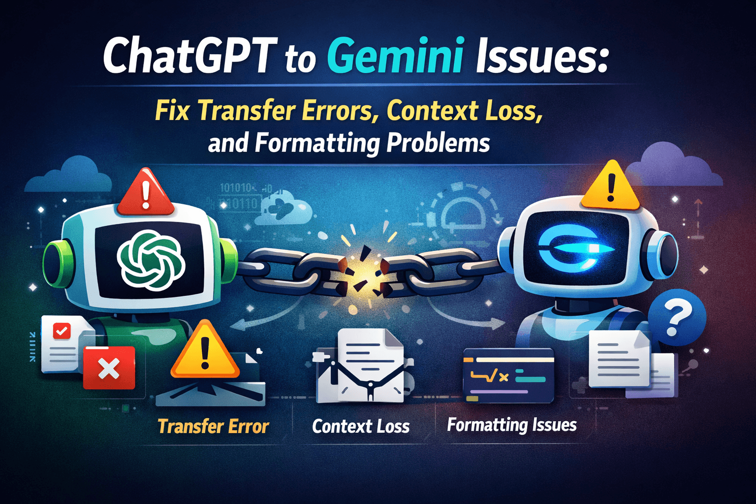 ChatGPT to Gemini Issues: Fix Transfer Errors, Context Loss, and Formatting Problems