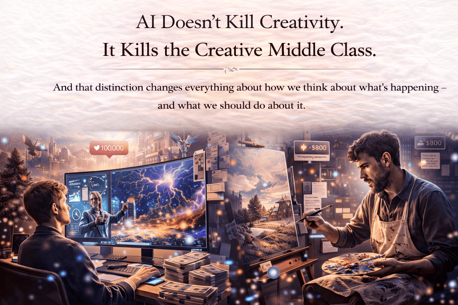 AI Doesn’t Kill Creativity, But Kills the Creative Middle Class.