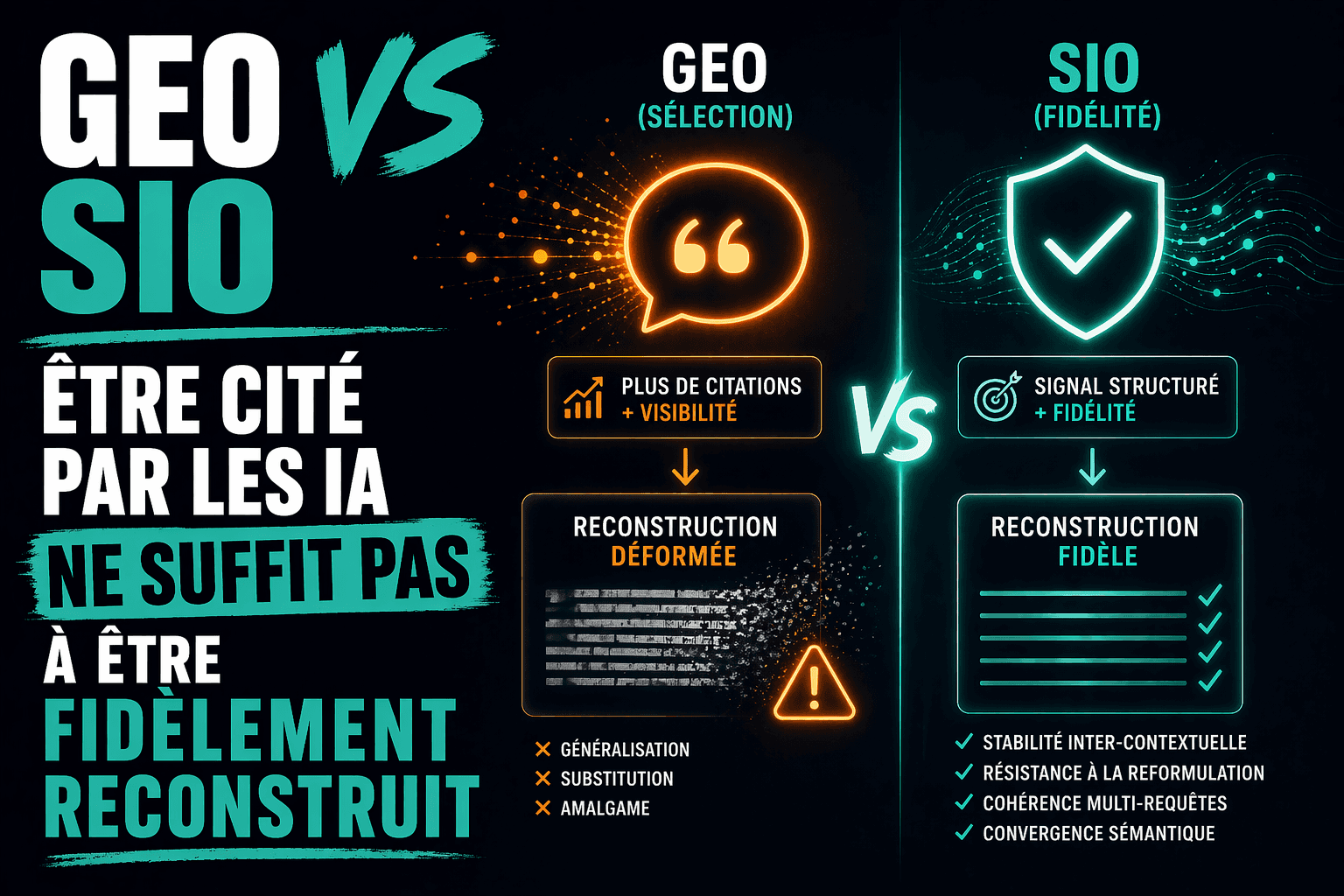 GEO vs SIO : être cité par les IA ne signifie pas être fidèlement reconstruit