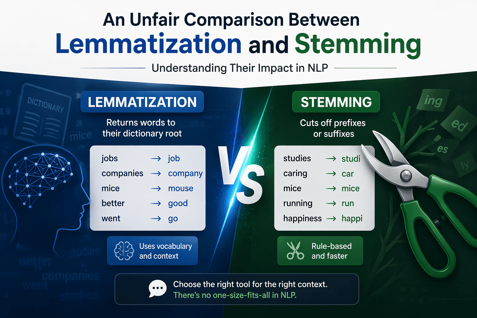 An Unfair Comparison Between Lemmatization and Stemming: Understanding Their Impact in NLP
