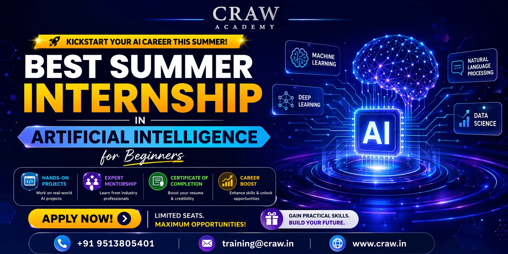 Best summer internship in artificial intelligence for beginners