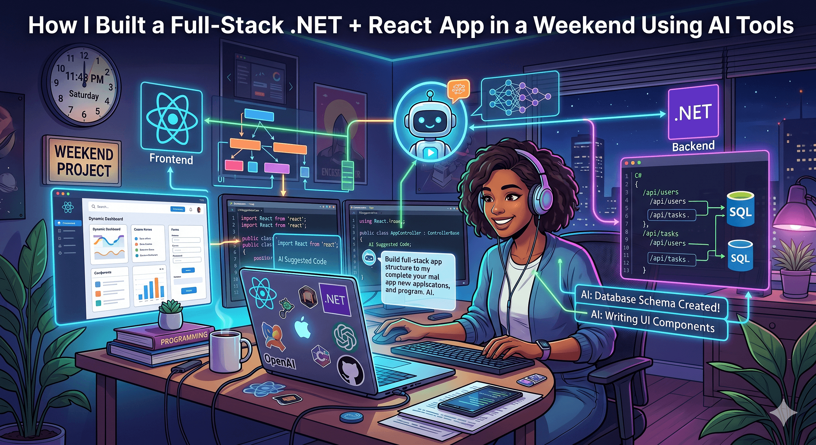 How I Built a Full-Stack .NET + React App in a Weekend Using AI Tools