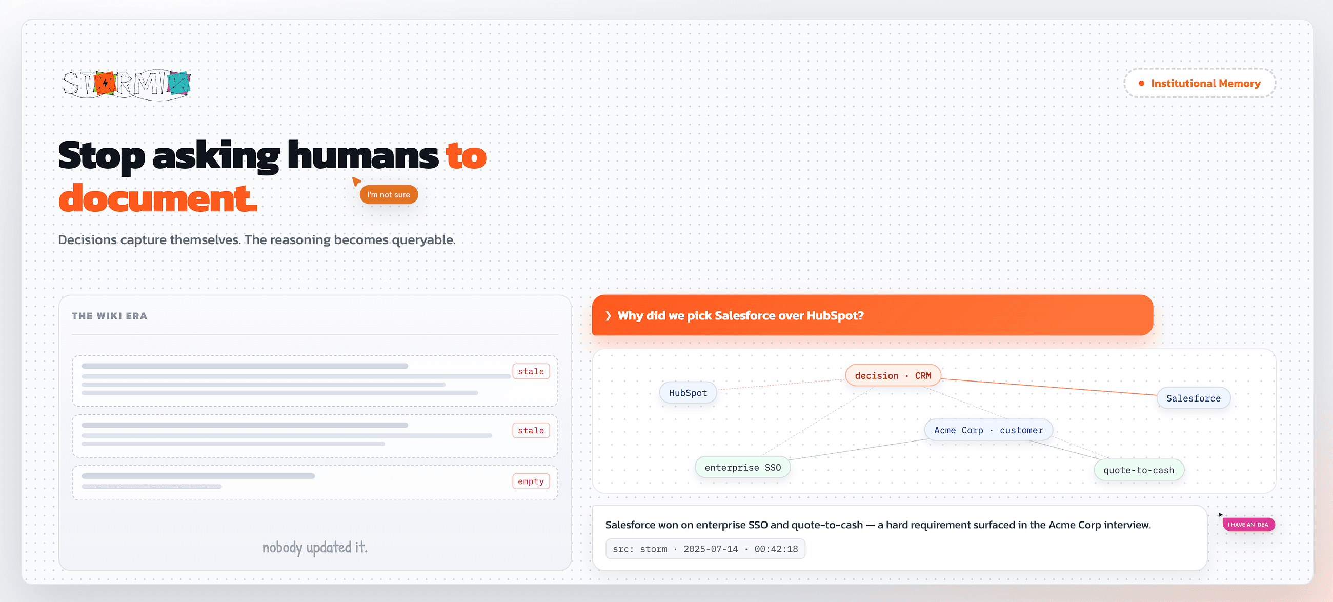Why We Did That: Institutional Memory That Captures Itself