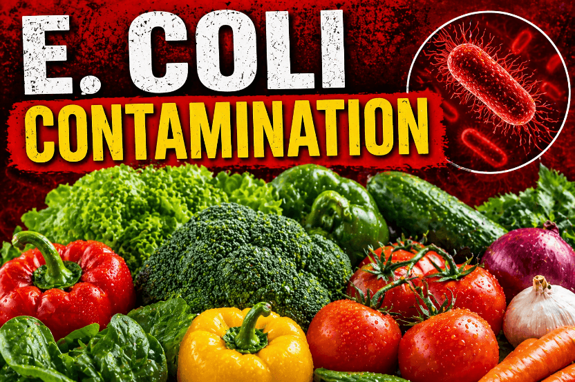 He did not wash his hands before packing the Veggies!