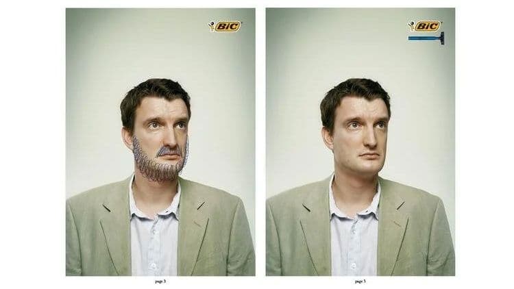 One photo, two products: this Bic advert is print perfection