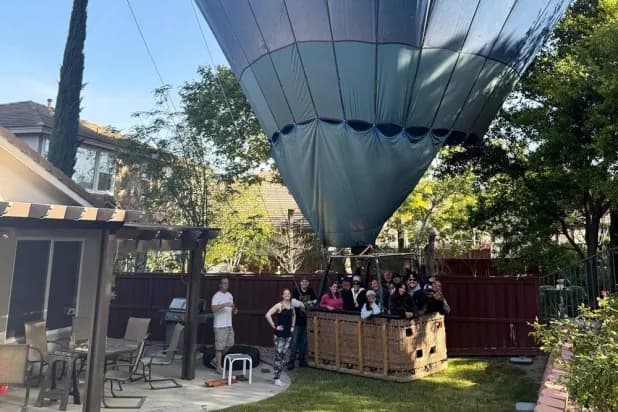 Hot Air Balloon with 13 Aboard Makes Emergency Landing in California Backyard