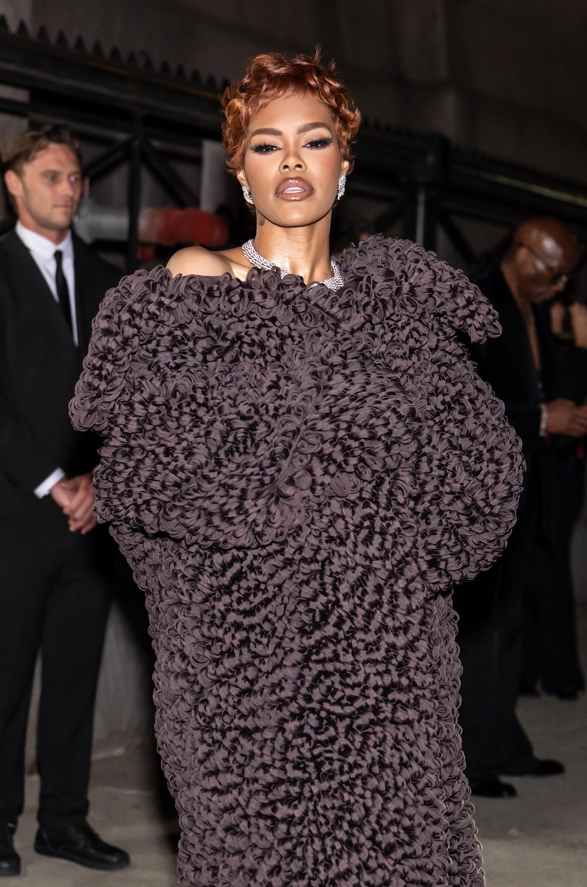 Teyana Taylor Wears a Thick Coiling Coat on One of the Hottest Days of the Year