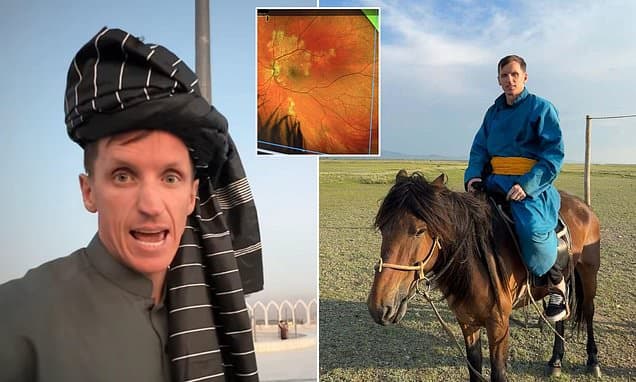 Brit adventurer, 38, who has visited more than 150 countries on his mission to see every country in the world now faces blindness after picking up infection in Asia