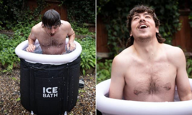 Would you take the plunge into Aldi's £24.99 ice bath? In search of a cheap cure for aches and pains, HARRY BAMFORTH tries out the blow-up tub that's caused a sensation in the middle aisle