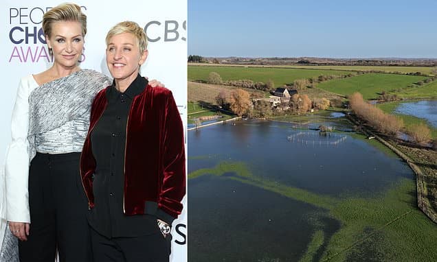 Ellen DeGeneres and Portia De Rossi's plans for stables at her flood-hit £22million Cotswolds home could be at risk over fears of how close the site is to ancient Roman relics