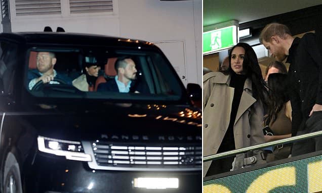 Meghan spends just two hours at Megstock as she leaves after posing for photos with adoring fans who had paid £1,700 each for the privilege