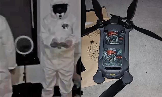 Police close London park as Islamist 'terror cell' posts video claiming to show drones 'carrying radioactive and cancer-causing materials' flying towards Israeli Embassy