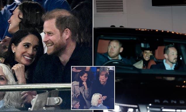 Meghan leaves her retreat after TWO HOURS as she and Harry head off to watch the rugby - leaving behind the 300 guests who paid up to $3,200 to spend time with her