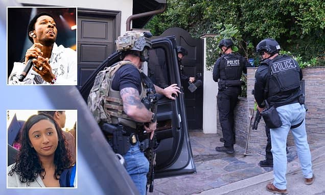 D4vd's home raided by LAPD cops in tactical gear as he's cuffed and thrown in jail on suspicion of murdering 14-year-old girl found in trunk of his Tesla