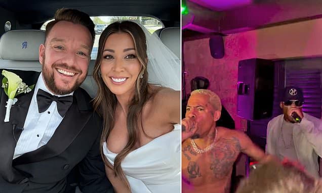 Danielle Lloyd's footballer ex Jamie O'Hara reveals he's married his partner Keziah Grubb as he shares clips of the wild reception-turned-rave with a performance by So Solid Crew