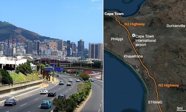 10ft high wall to be built along Cape Town's notorious 'Hell Run' motorway to protect tourists from violent gangs
