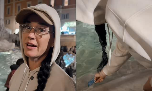 Katy Perry puts her credit card in Rome's Trevi Fountain for 'good luck' amid Ruby Rose controversy