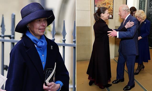 Could Lady Sarah Chatto step up after Andrew and Fergie's disgrace? King's favourite cousin makes rare royal appearance to support him during late Queen's centenary celebrations