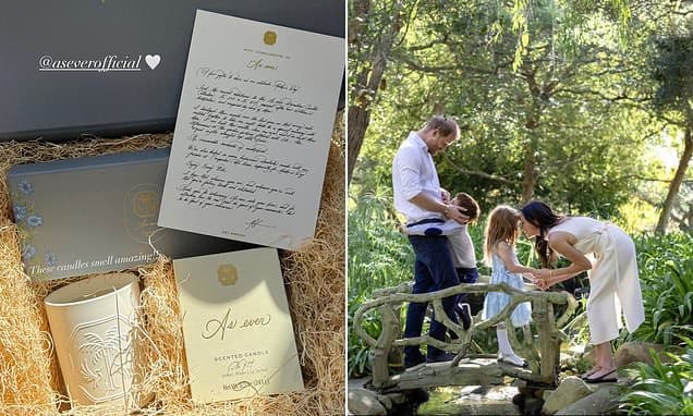 Meghan Markle starts sending out gift boxes to influencers to promote new £47 candles inspired by her children - with nods to their royal titles