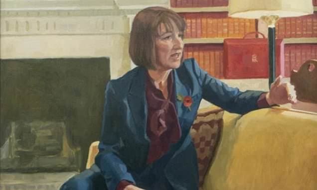 Struggling taxpayers shell out £3,000 for a portrait of Chancellor Rachel Reeves preparing her Budget