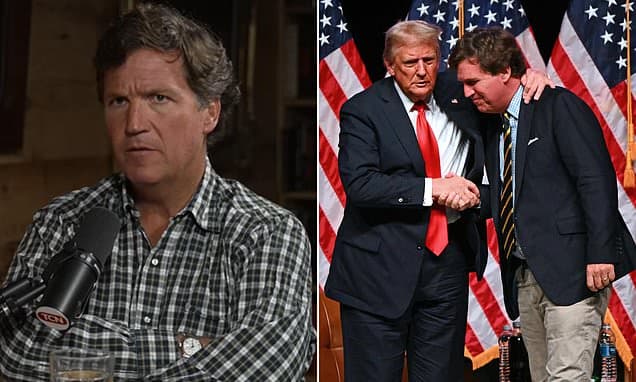 Tucker Carlson DISOWNS Donald Trump as he apologizes to fans for ever endorsing MAGA President who once clung onto his every word