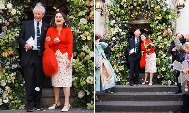 Mail on Sunday columnist and former Vogue editor Alexandra Shulman, 68, marries her partner David, 78, at Chelsea Register Office after 20-year relationship
