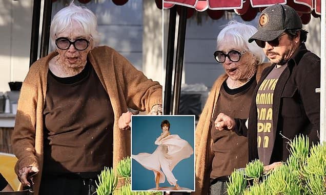 Hollywood icon Shirley MacLaine, 91, makes rare outing as she is assisted by aide during lunch in Malibu