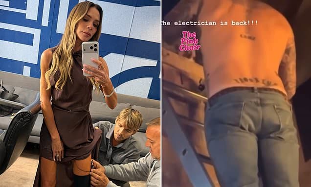 Victoria Beckham debuts new 'bronde' hair as she swoons over her husband David who 'can do any chore in his underwear' during US TV interview