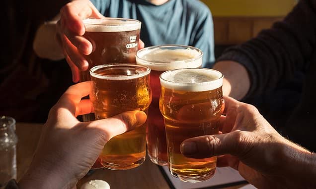 A reason to get the beers in: Researchers declare that a pint can be classed as a source of vitamin B... and 0 per cent varieties, count too