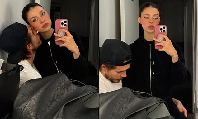 Brooklyn Beckham and his wife Nicola Peltz share loved-up snaps - after Victoria opened up about her 'challenging' year amid their feud
