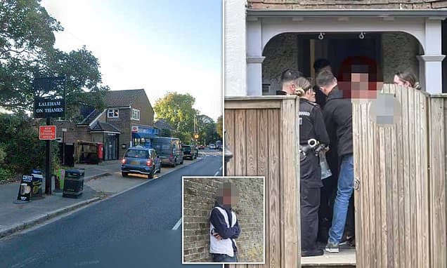 Afghan asylum seeker is arrested for 'harassing schoolgirls' after migrants were moved into £500,000 home in leafy Surrey village without telling residents