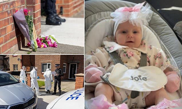 Pictured: 13-week-old baby girl mauled to death by 'pocket bully-type' dog - as family pay emotional tribute