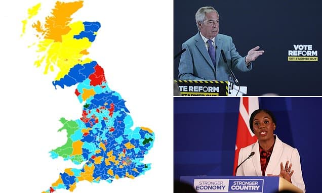 Britain's choice between a united Right… or a 'coalition of chaos': Megapoll finds Reform would need Tories to govern - or risk handing power to alliance of Labour, Greens, Lib Dems and SNP