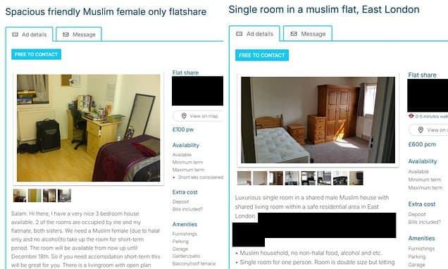 The 'Muslim only' flats advertised by homeowners in parts of East London in breach of equality laws