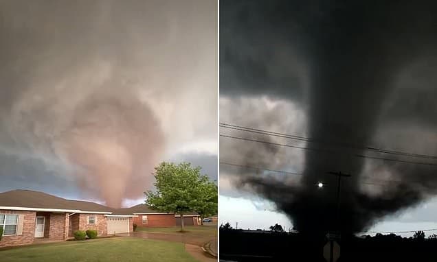 Massive tornadoes rip through Oklahoma, destroying homes and leaving entire towns on edge as millions across four states are issued urgent warning