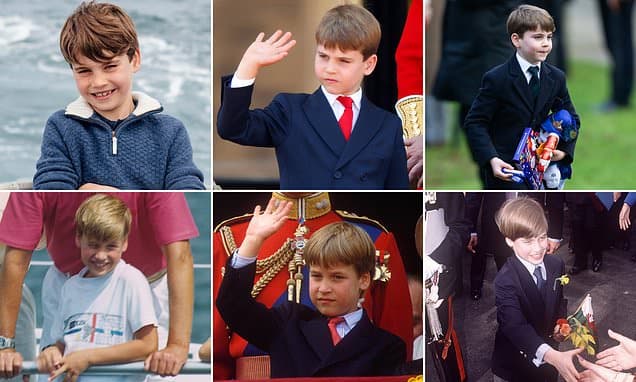 One is a chip off the old block! Prince Louis proves he's Prince William's 'mini-me' in photos of them at the same age