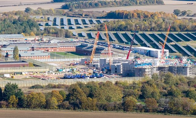 Inmates are evacuated from major UK prison after inferno breaks out - as firefighters battle 'extreme heat'