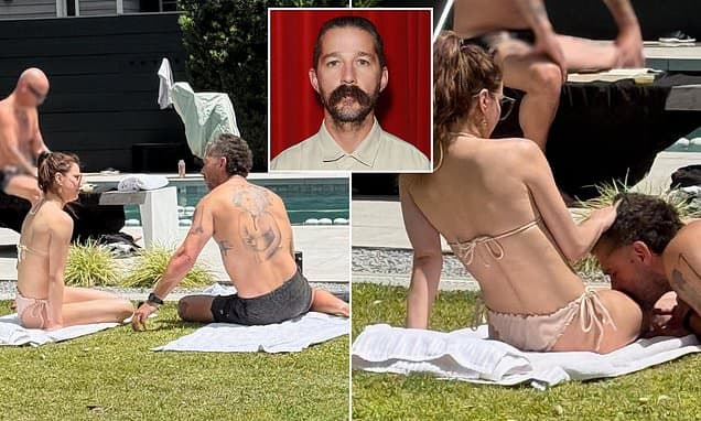 Shia LaBeouf 'stirs up trouble' with bikini-clad girlfriend and 'loud phone calls' at wellness spa