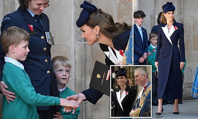 Sweet moment Princess Kate greets young fan after paying her respects to fallen soldiers at Anzac Day memorial service