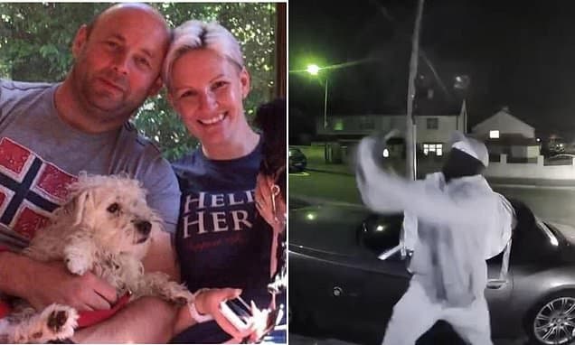 Video footage shows hooded thugs mounting terrifying late night attacks on family home - with naked householder chasing away assailant