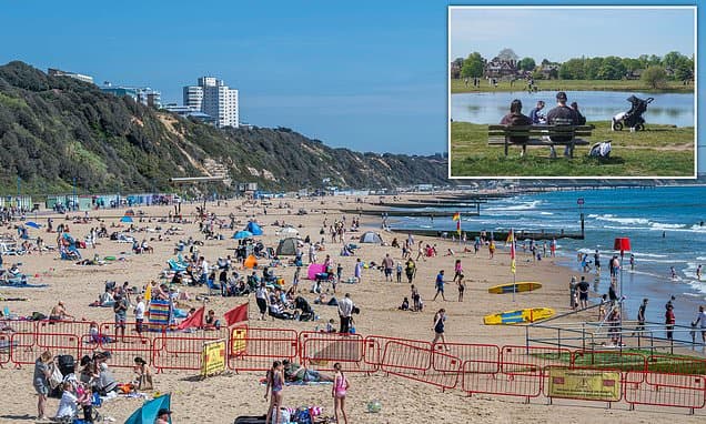 Brits soak up 22C temperatures as they flock to beaches, parks and pub gardens - as Met Office reveals London Marathon forecast