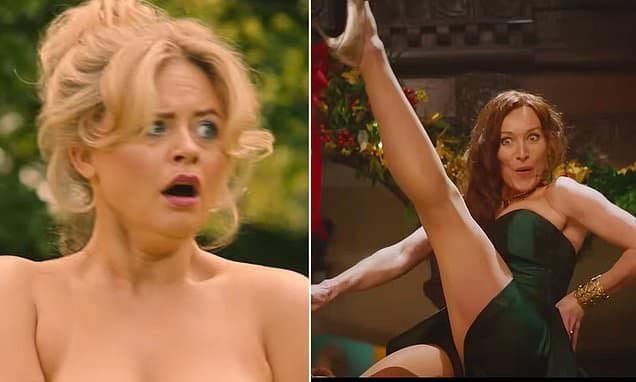 Emily Atack says she loves playing 'flawed women' like her 'promiscuous and naughty' Rivals character - as her co-star Victoria Smurfit says her son, 17, 'won't be watching' raunchy series