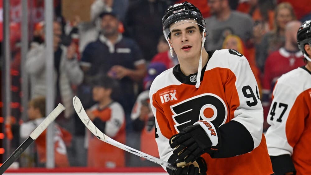 Flyers winger Porter Martone stands out as youth is served early in the NHL playoffs